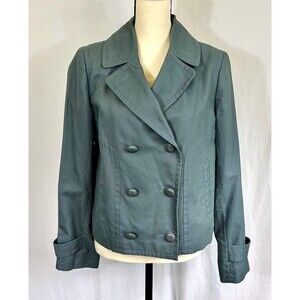TALBOTS Jackie Fit Cropped Cotton Jacket Blazer - Slate Gray - Women's Sz 10